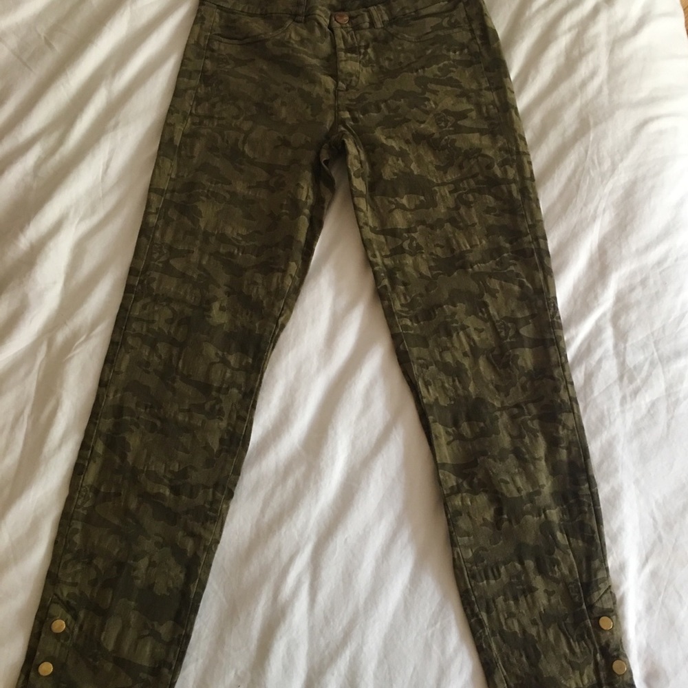 Zara camo pants, stretchy, super comfortable, very flattering